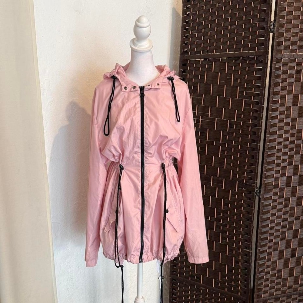 Women's Parka in a Pack Baby Pink Rain Jacket with Hood Size Large Fairy Core